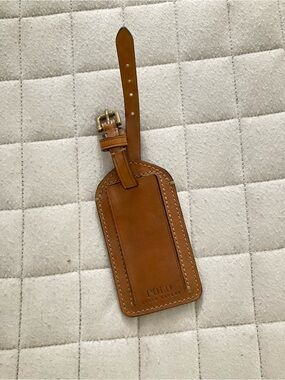 Polo by Ralph Lauren Cognac Brown Leather Luggage Tag